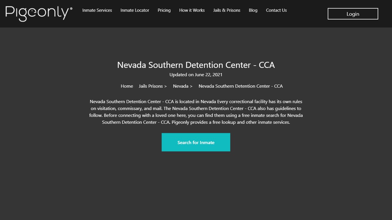 Nevada Southern Detention Center - CCA Inmate Search | Nevada